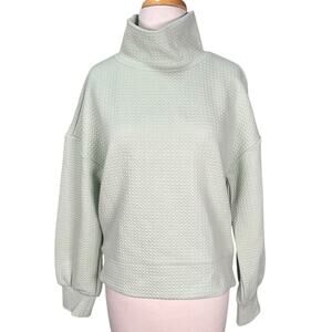 Calia Carrie Underwood Textured Cowl Neck Sweatshirt Mint Green Small Cozy